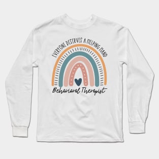 Behavioral Therapist Boho Rainbow Long Sleeve T-Shirt